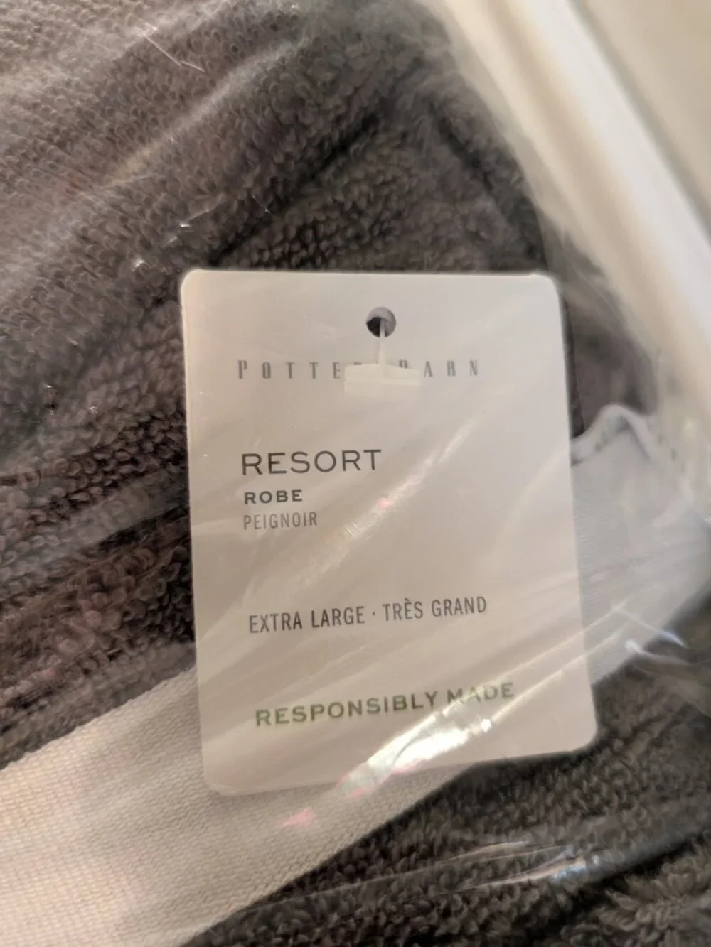 Pottery Barn Waffle Weave Resort Robe - XL Charcoal UNOPENED